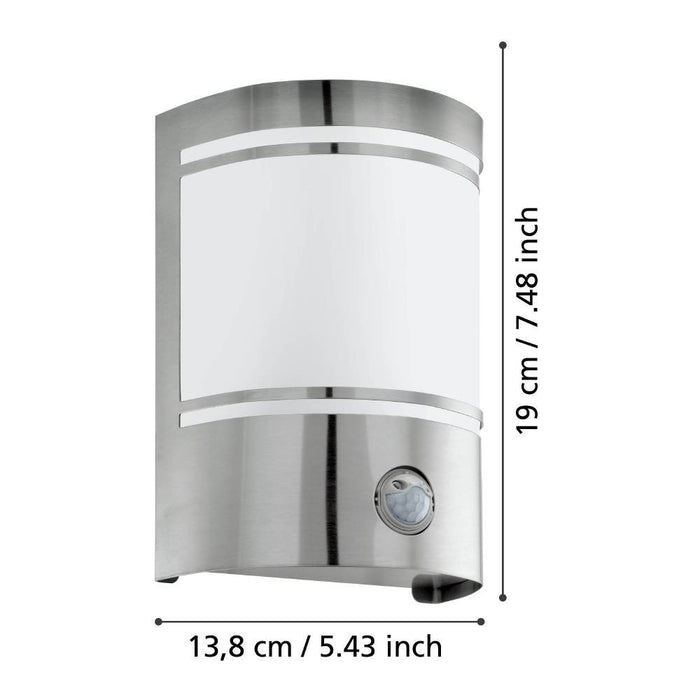 EGLO Wandlamp met sensor voor buiten Cerno zilverkleurig 30192
