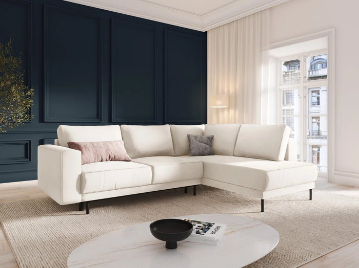 Micadoni Home Caro Hoekbank met Slaapfunctie Rechts - Lichtbeige