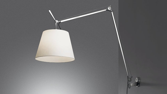 Artemide Tolomeo Mega wandlamp retrofit schakelaar alu grijs satijn 42
