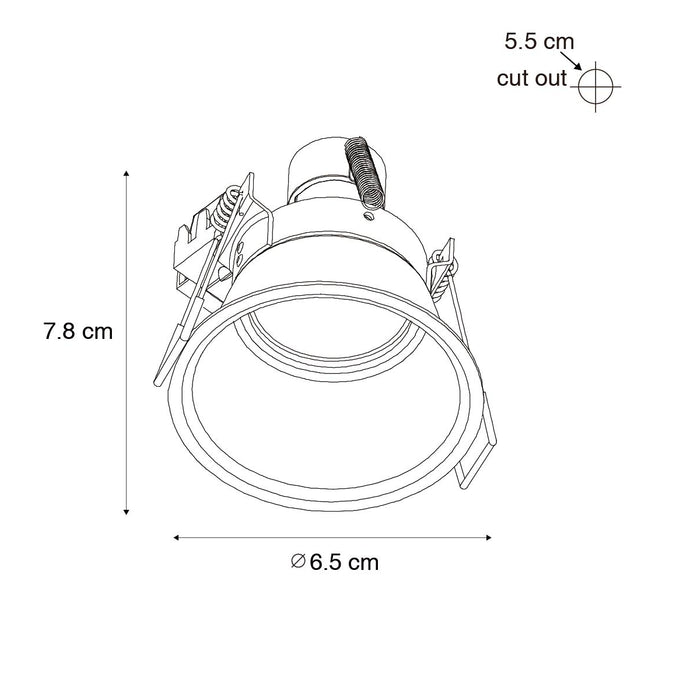QAZQA Moderne inbouwspot wit 35 mm IP44 - Dept