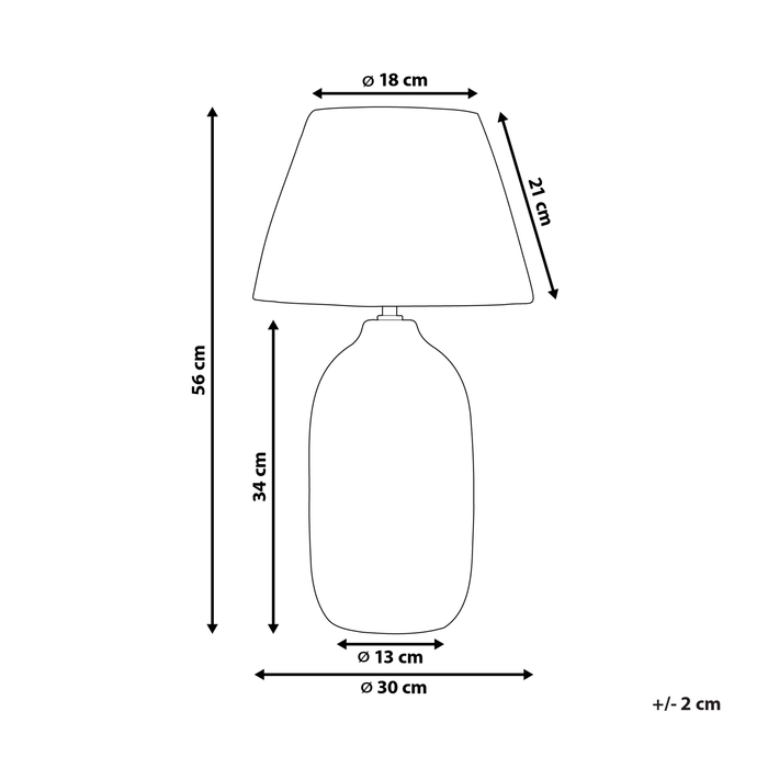 Beliani - MATILDE - Tafellamp - Grijs - Keramiek