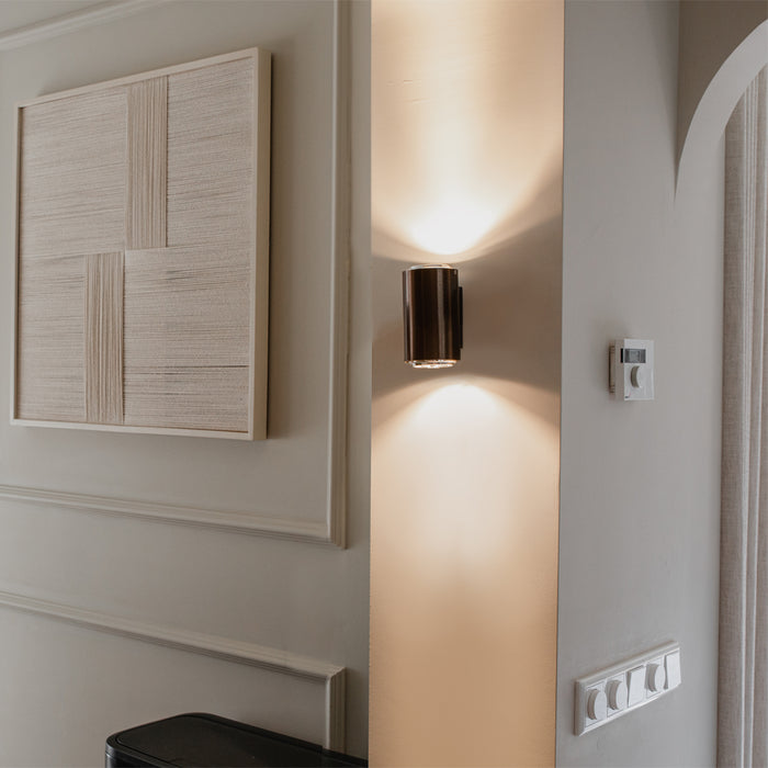 QAZQA Moderne wandlamp donkerbrons rond 2-lichts - Sandy