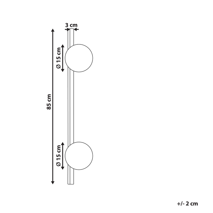 Beliani - ISABELLA - Wandlamp 2 lampen - Zwart - IJzer
