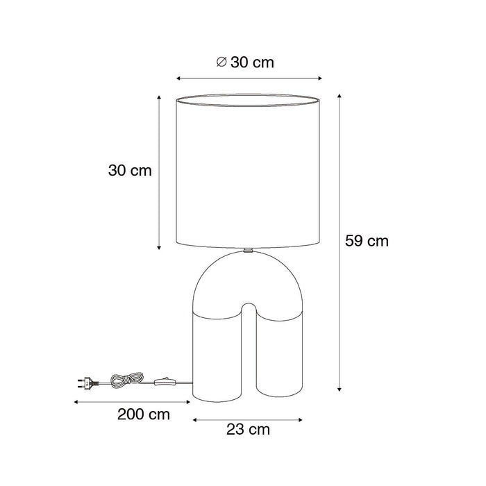 QAZQA Scandinavische tafellamp beige met linnen kap beige - Lotti