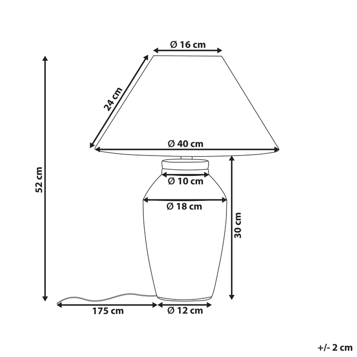 Beliani - RODEIRO - Tafellamp - Oranje - Keramiek