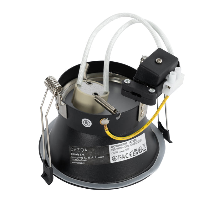 QAZQA Moderne inbouwspot zwart AR70 IP44 - Dept
