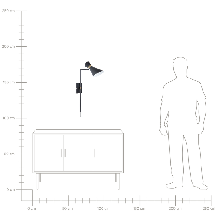 Beliani - MELAWI - Wandlamp - Zwart - Metaal