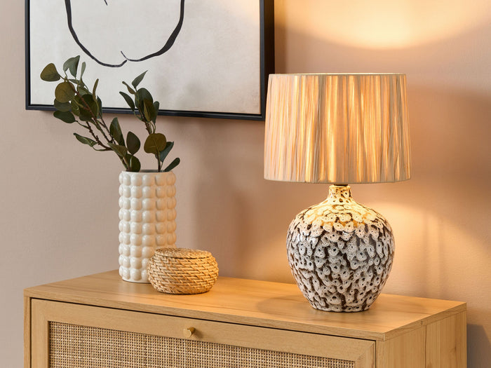 Beliani - YUNES - Tafellamp - Zwart|Wit - Keramiek