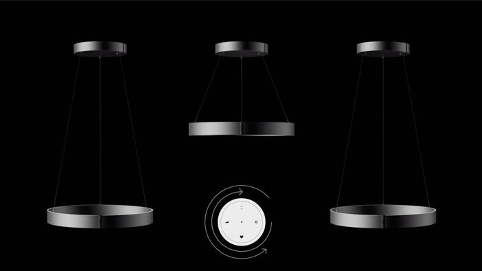 Neuhaus PURE® Hanglamp PURE®-E-CLIPSE e-Lift Grey Ø 70cm incl.