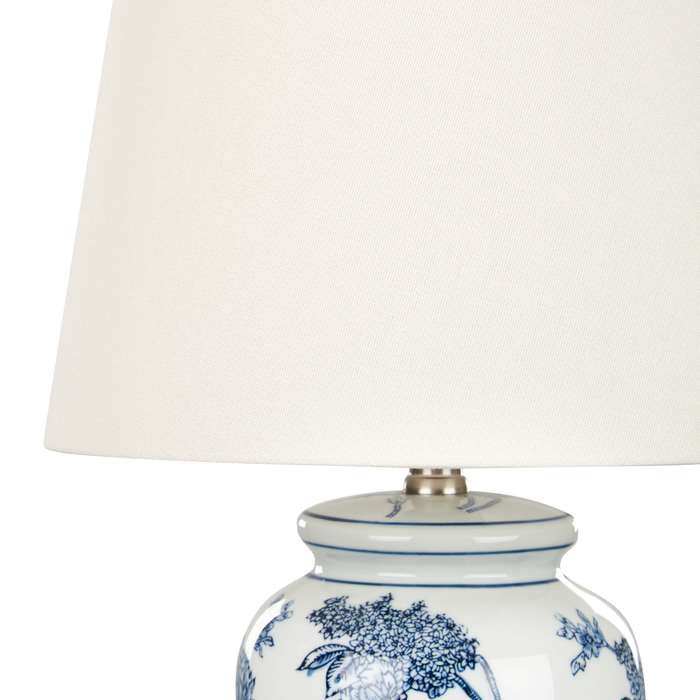 Beliani - BELUSO - Tafellamp - Wit|Blauw - Porselein