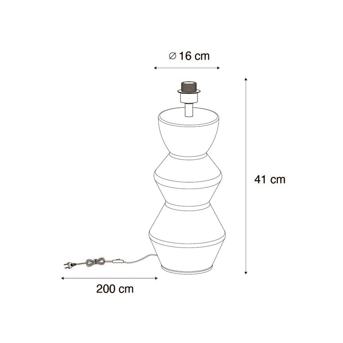 QAZQA Design tafellamp zwart keramiek 16 cm zonder kap - Alisia