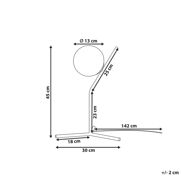 Beliani - WAPITI - Tafellamp - Zwart - Glas
