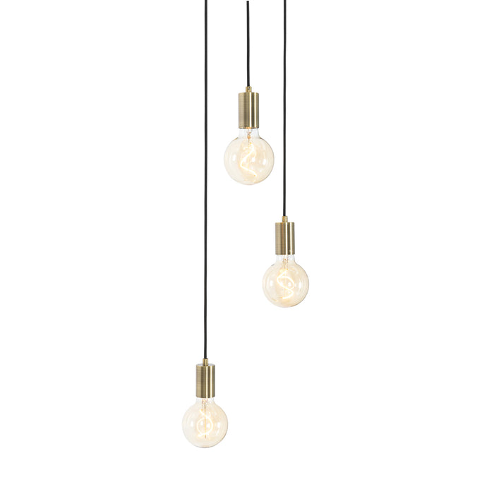 QAZQA Industriële hanglamp brons 3-lichts - Facil