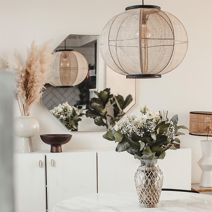 QAZQA Smart hanglamp bruin 48 cm incl. Wifi G95 - Rob