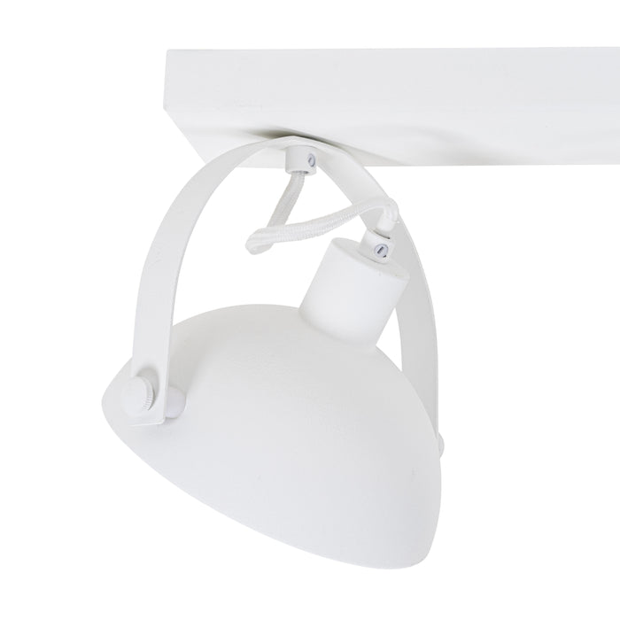 QAZQA Industriële plafondlamp wit met zilver 2-lichts verstelbaar -