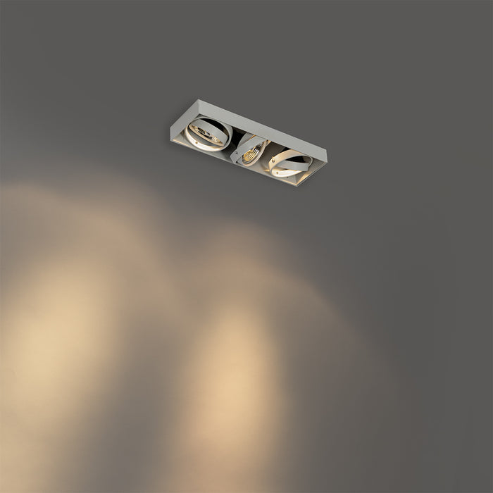 QAZQA Inbouwspot wit GU10 AR70 trimless 3-lichts - Oneon