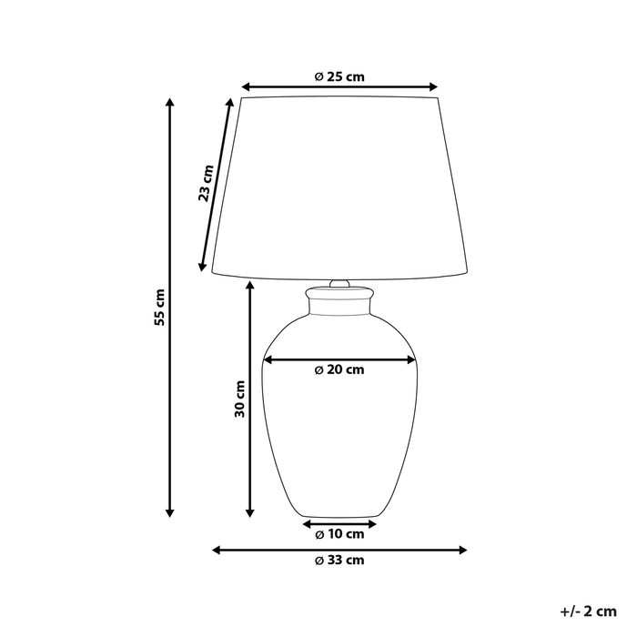 Beliani - ARCOS - Tafellamp - Gebroken wit - Keramiek