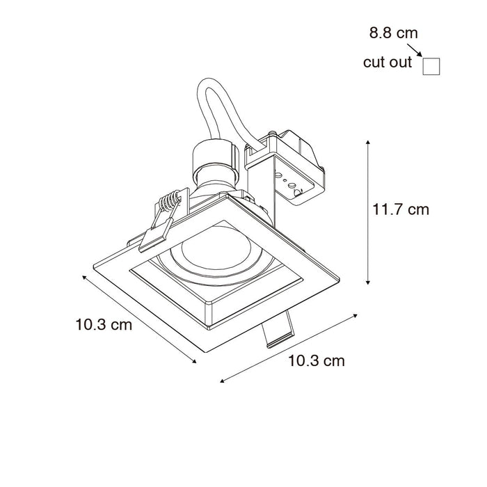 QAZQA Moderne inbouwspot wit verstelbaar - Carree