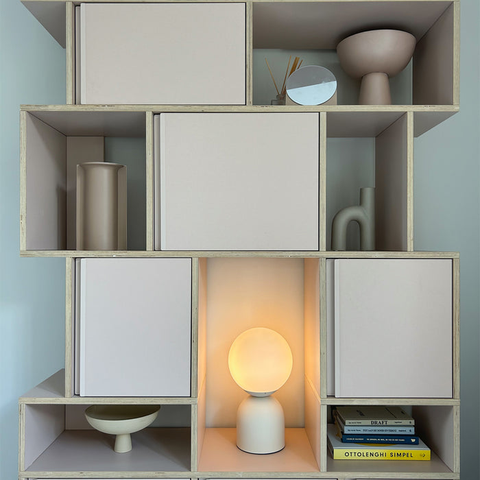 QAZQA Hotel chique tafellamp beige met opaal glas - Pallon Trend