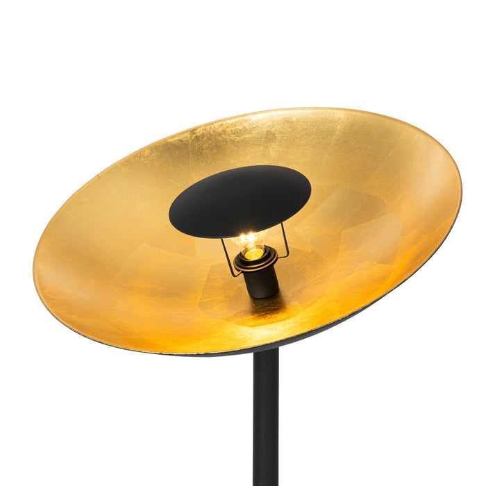 QAZQA Industriële vloerlamp zwart met gouden binnenkant 60 cm -