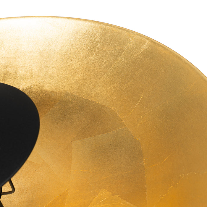 QAZQA Industriële vloerlamp zwart met gouden binnenkant 60 cm -