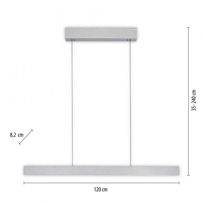 Neuhaus PURE® Hanglamp PURE E-MOTION Aluminium e-LIFT 120cm incl.