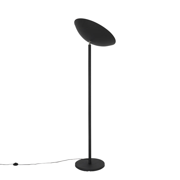 QAZQA Industriële vloerlamp zwart met gouden binnenkant 60 cm -