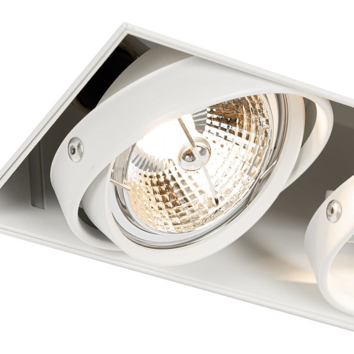 QAZQA Inbouwspot wit GU10 AR70 trimless 2-lichts - Oneon