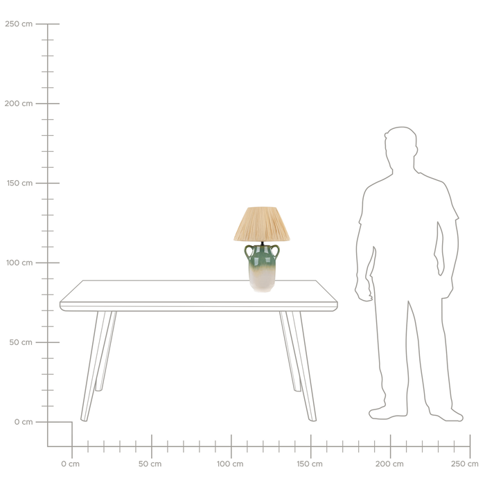 Beliani - LIMONES - Tafellamp - Groen|Wit - Keramiek