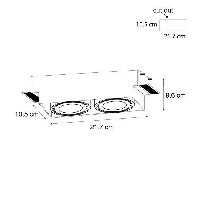 QAZQA Inbouwspot wit GU10 AR70 trimless 2-lichts - Oneon