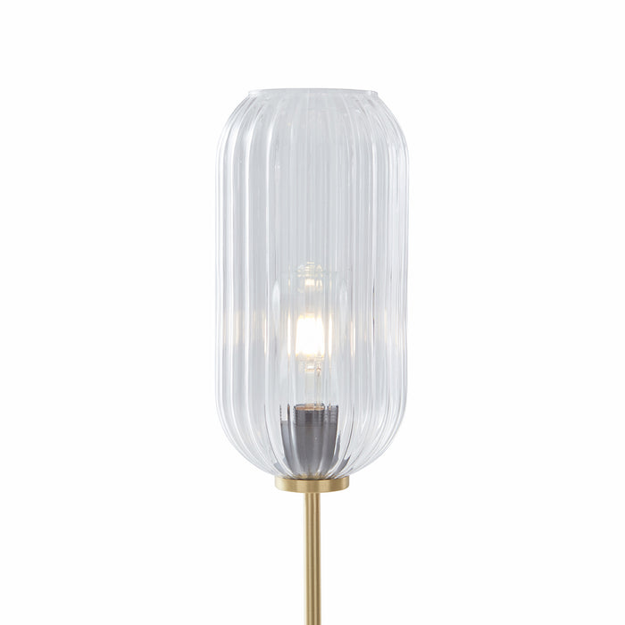 QAZQA Art Deco vloerlamp messing met helder glas - Rid