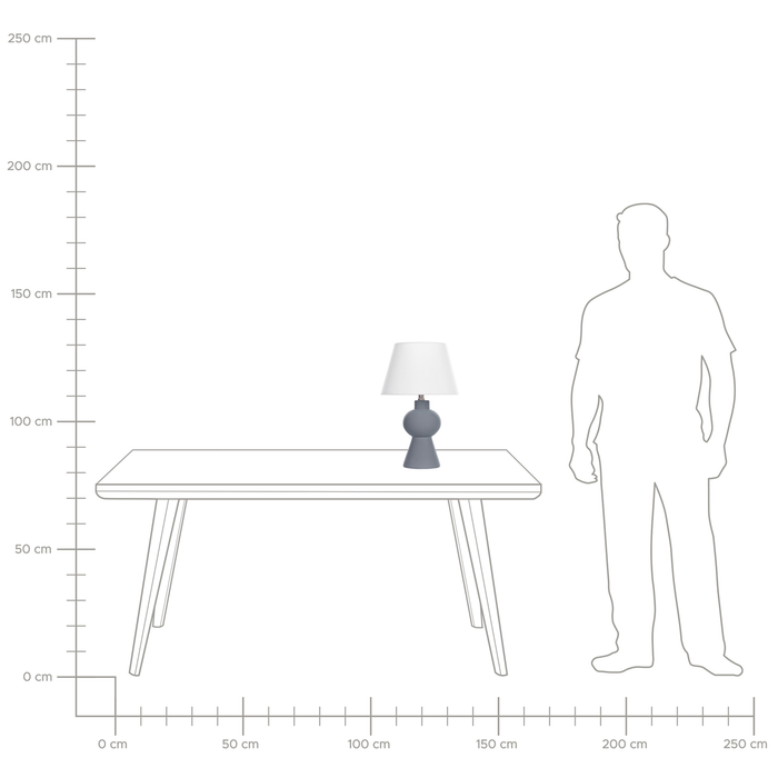 Beliani - FABILOS - Tafellamp - Grijs - Keramiek