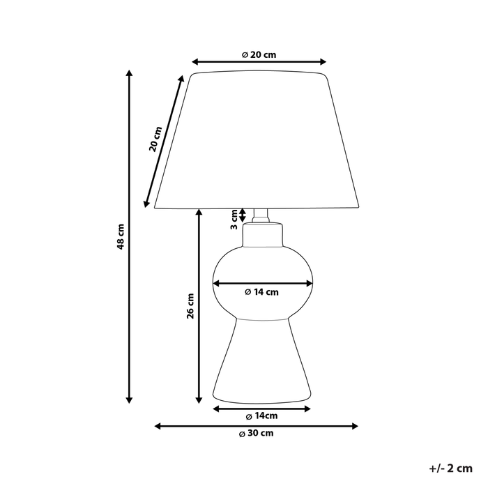 Beliani - FABILOS - Tafellamp - Grijs - Keramiek