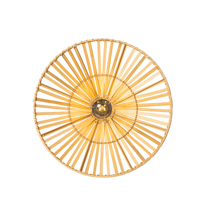 QAZQA Oosterse wandlamp zwart met naturel bamboe - Pua