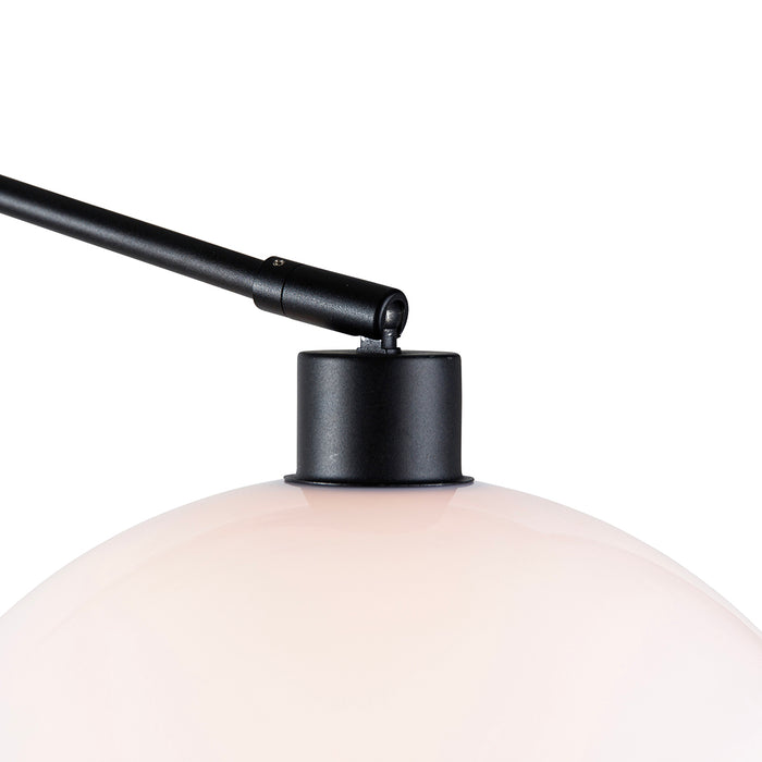 QAZQA Wandlamp zwart met kap wit 30 cm verstelbaar - Blitz