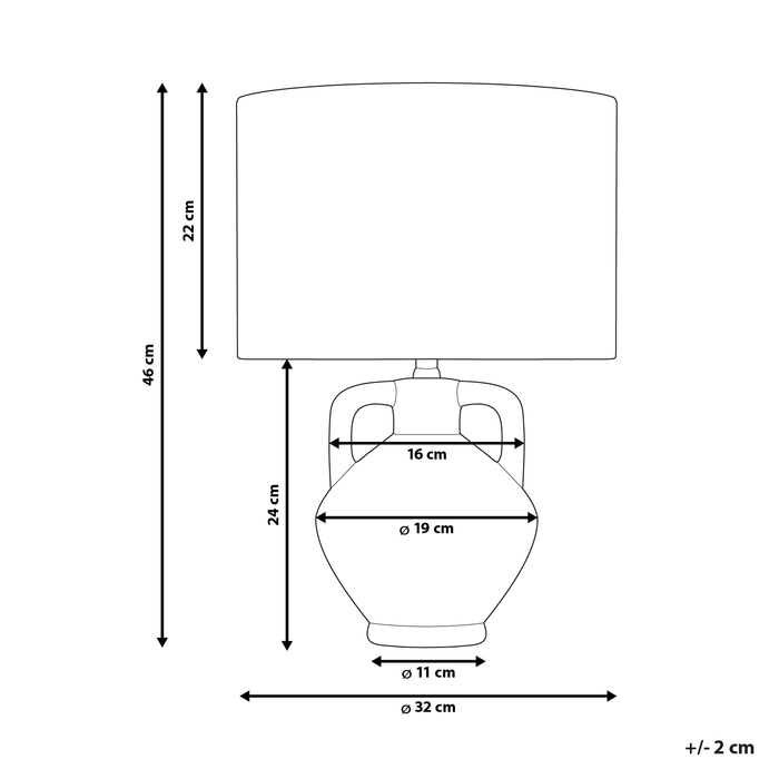 Beliani - LABRADA - Tafellamp - Wit - Keramiek