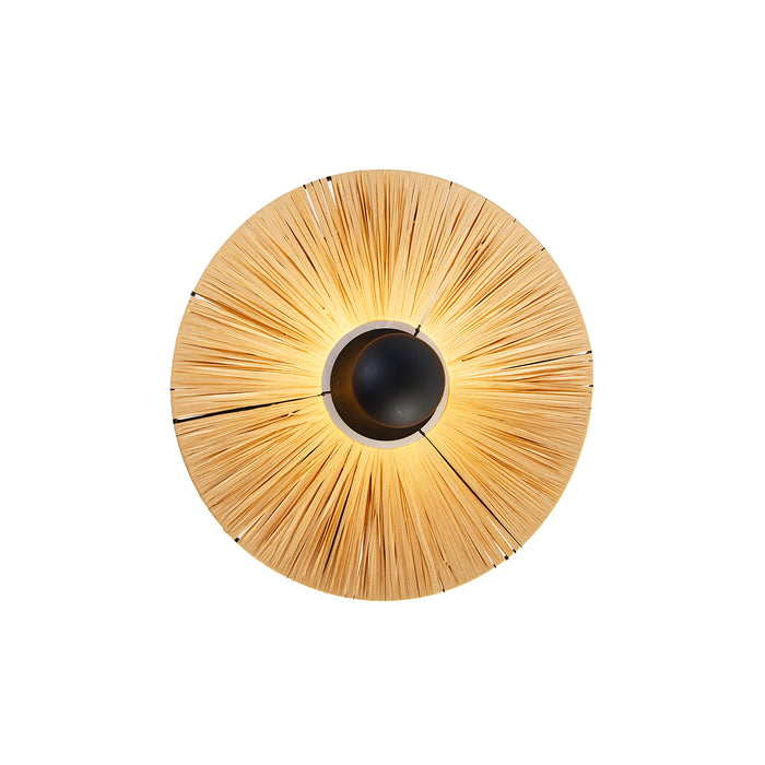 QAZQA Landelijke wandlamp zwart met touw 45 cm - Leia