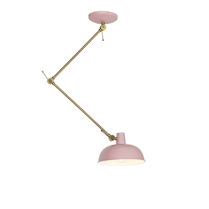 QAZQA Retro plafondlamp roze met brons - Milou