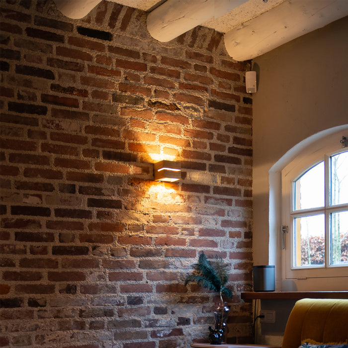 QAZQA Landelijke wandlamp eiken hout 9,7 cm - Transfer Groove