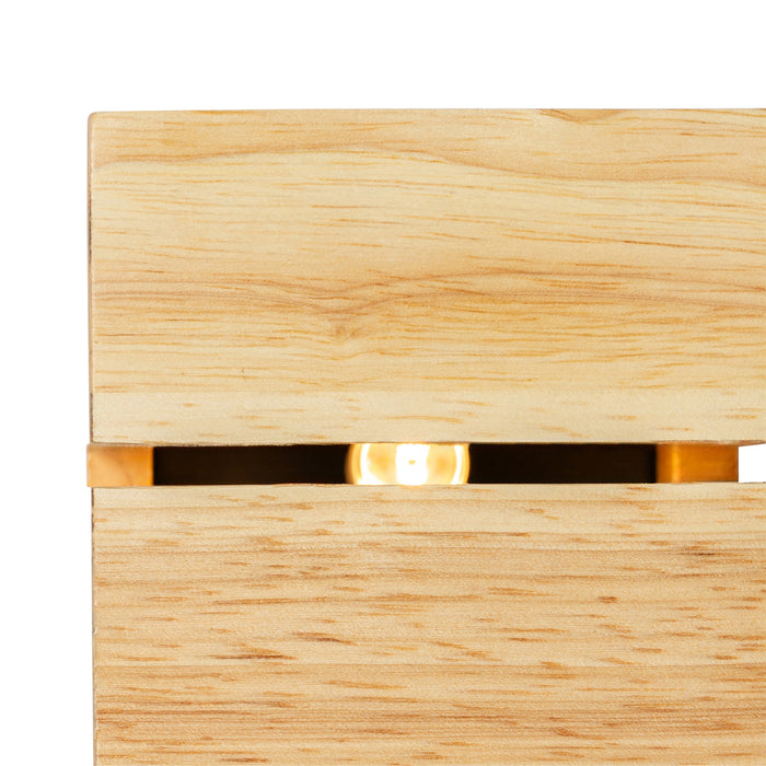 QAZQA Landelijke wandlamp eiken hout 9,7 cm - Transfer Groove