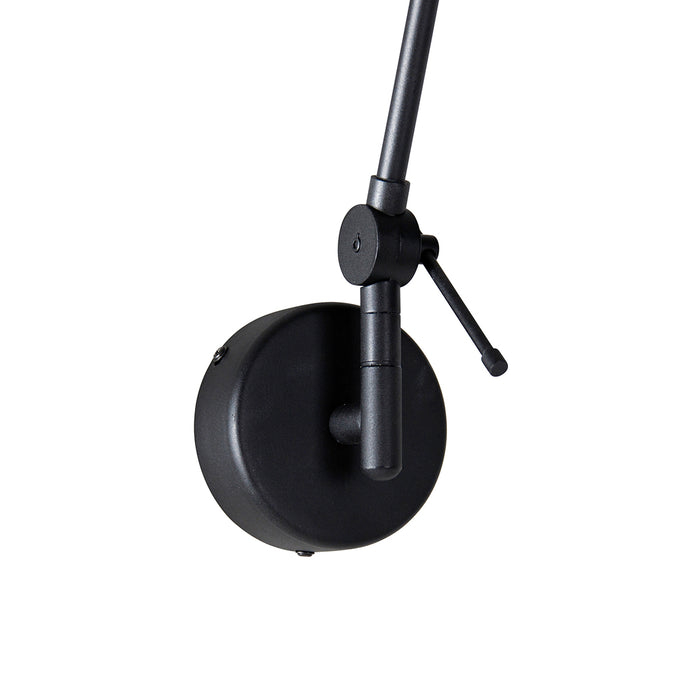 QAZQA Wandlamp zwart met rotan kap 50 cm verstelbaar - Blitz