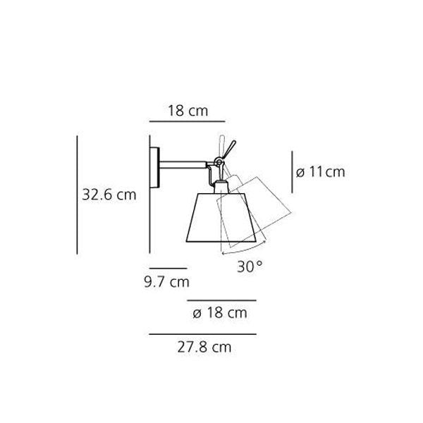 Tolomeo Parete Diffuser wandlamp 18 perkament
