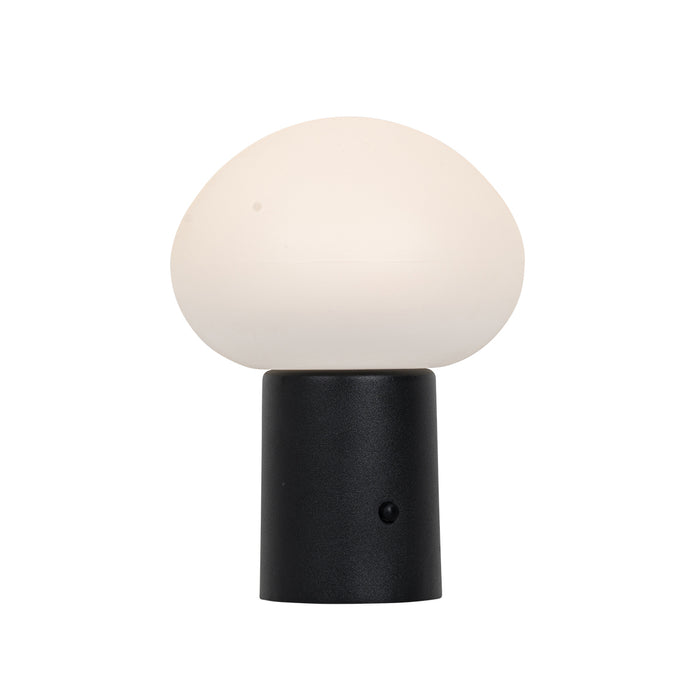 QAZQA Tafellamp mushroom zwart incl. LED oplaadbaar - Louise