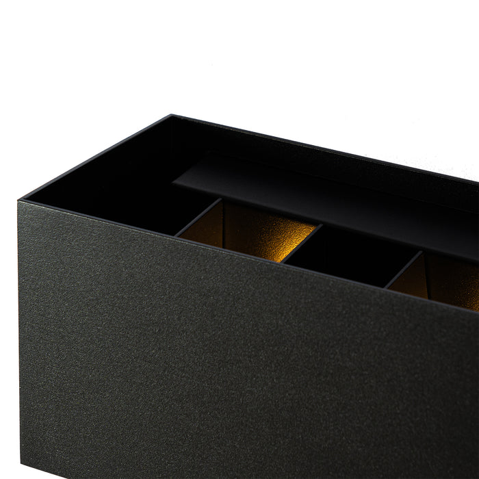 QAZQA Moderne wandlamp zwart rechthoekig 2-lichts - Edwin