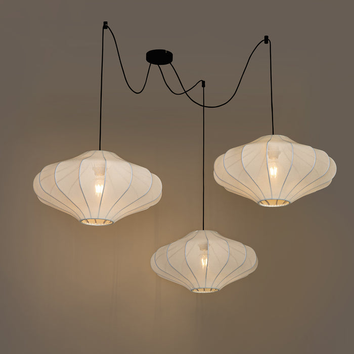 QAZQA Design hanglamp wit 50 cm 3-lichts - Plu