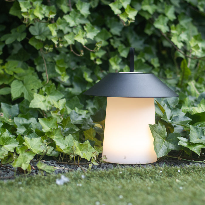 QAZQA Tafellamp mushroom zwart incl. LED oplaadbaar - Ivan