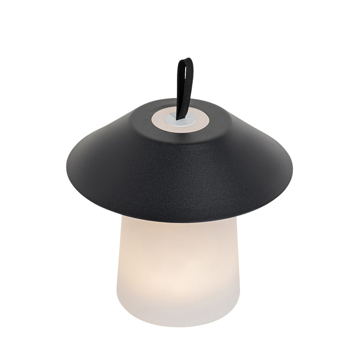 QAZQA Tafellamp mushroom zwart incl. LED oplaadbaar - Ivan