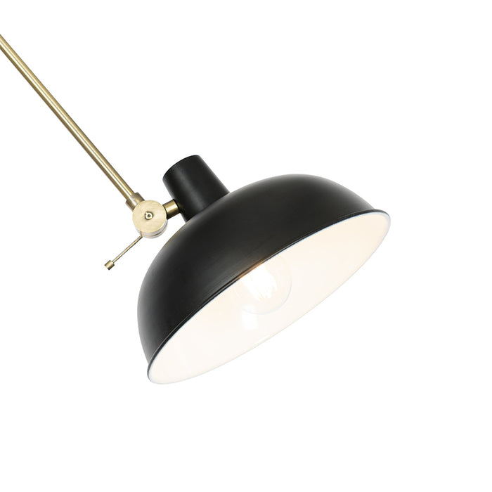 QAZQA Retro plafondlamp zwart met brons - Milou
