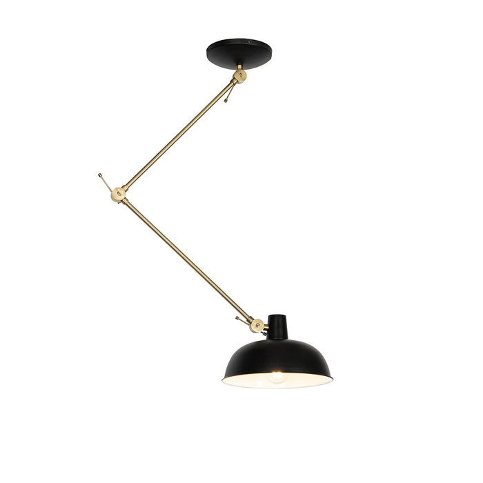 QAZQA Retro plafondlamp zwart met brons - Milou