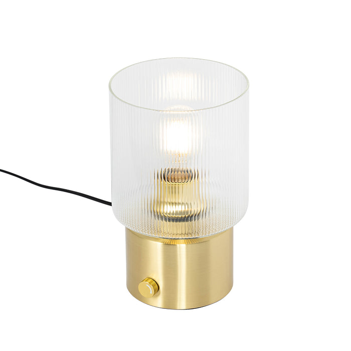QAZQA Art Deco tafellamp goud met glas - Laura